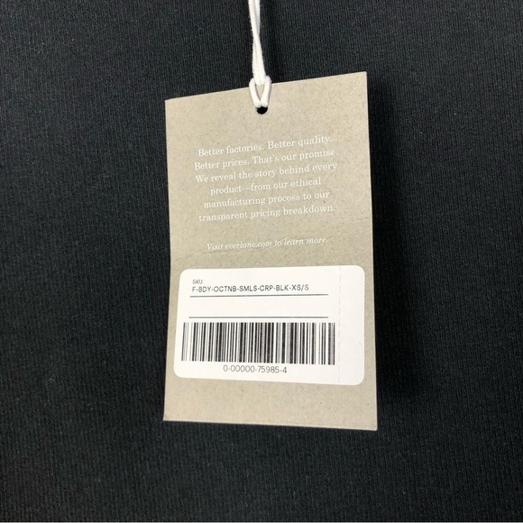 Everlane Black Seamless Cropped Short Sleeve T-Shirt XS/S - Picture 4 of 5